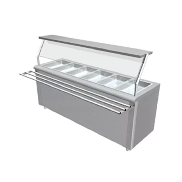 Vitrina Tavola caldas 6 bandejas comb/gas